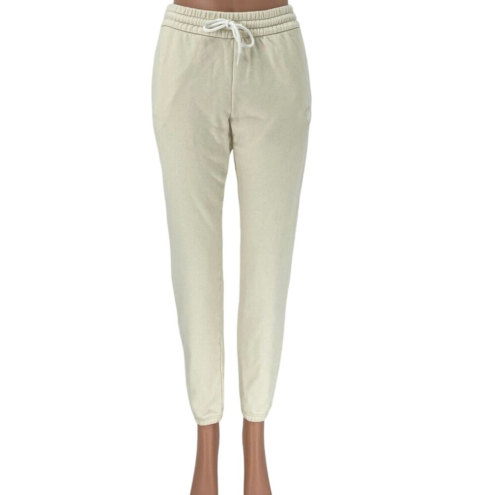 Peloton White Elastic Waist Drawstring Workout Ankle Sweat Jogger Pants XS